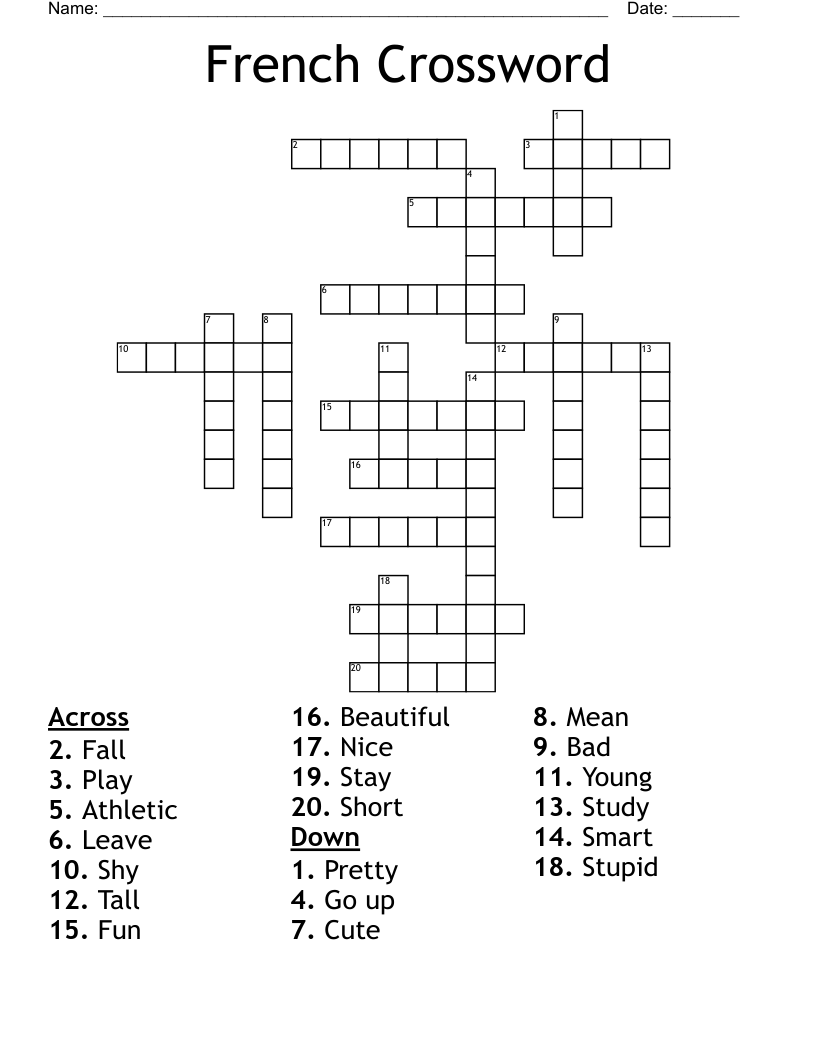 French Crossword