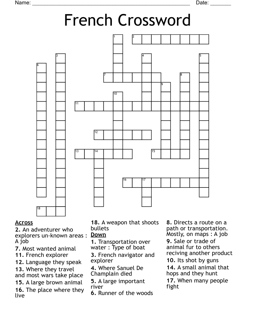 French Crossword