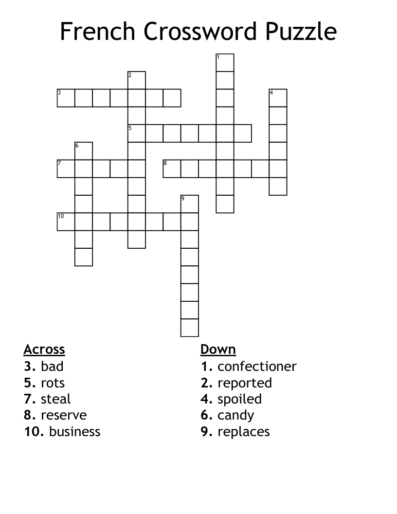 French Crossword Puzzle