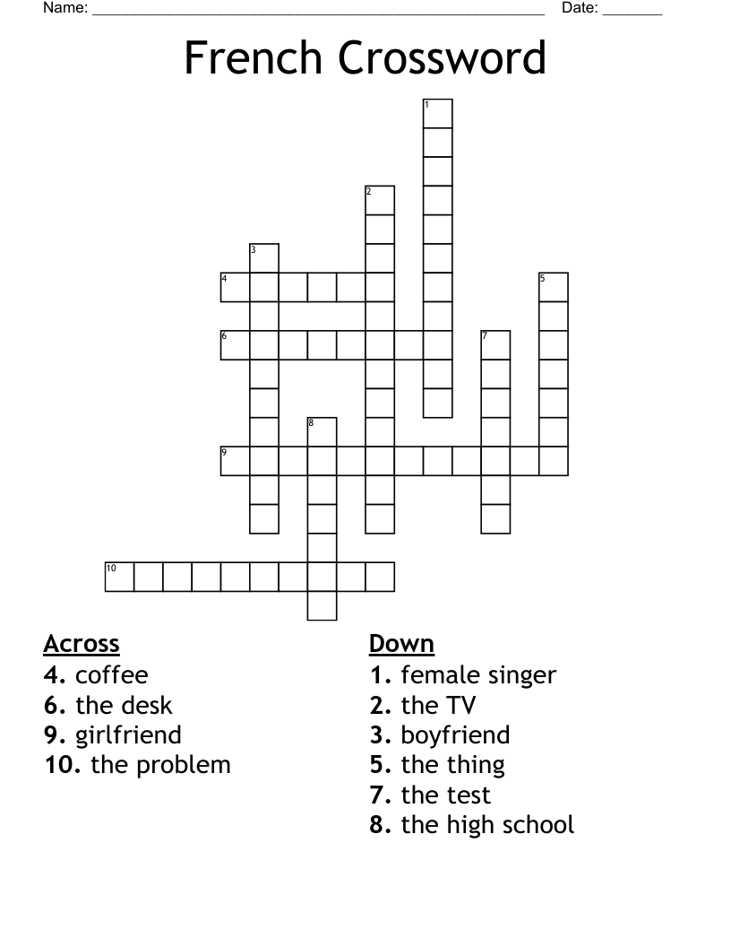 French Crossword 