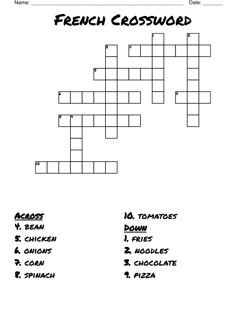 French Crossword 