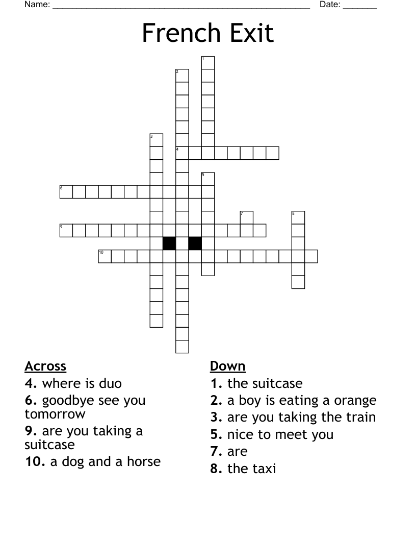 French Exit   Crossword