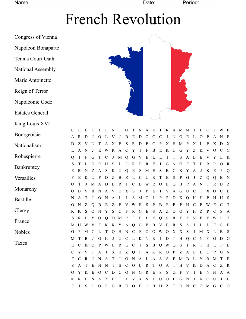 French Revolution Word Search