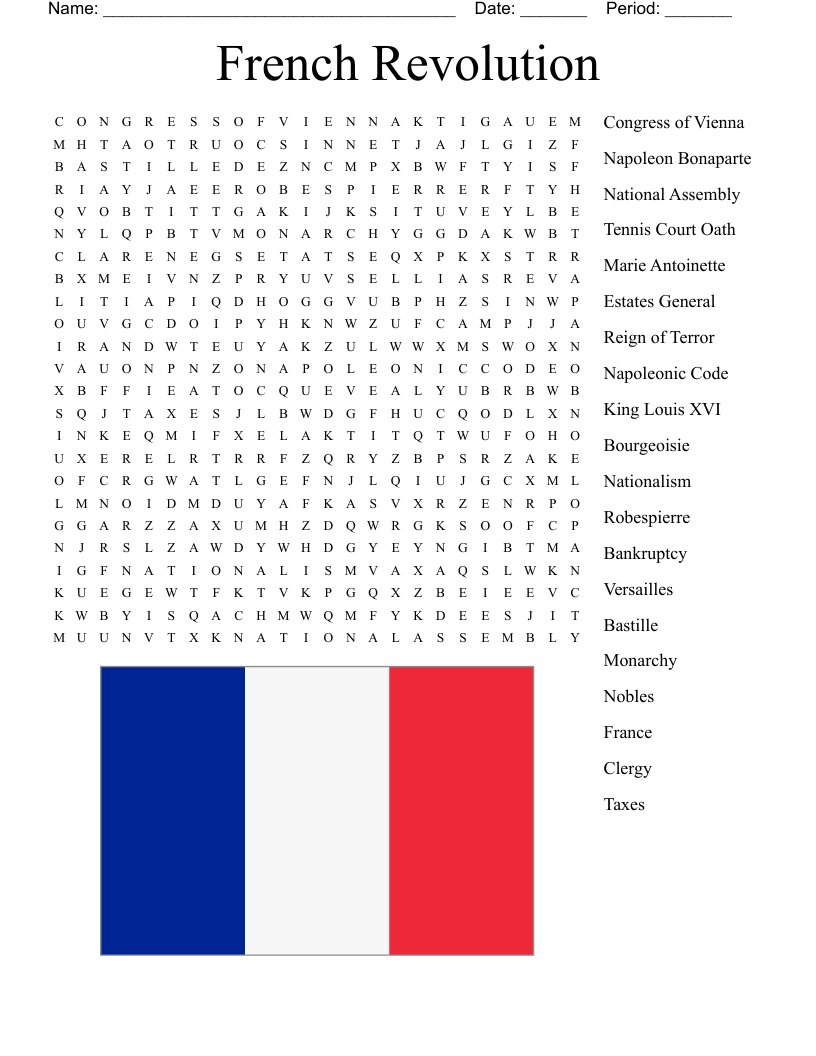 French Revolution  Word Search