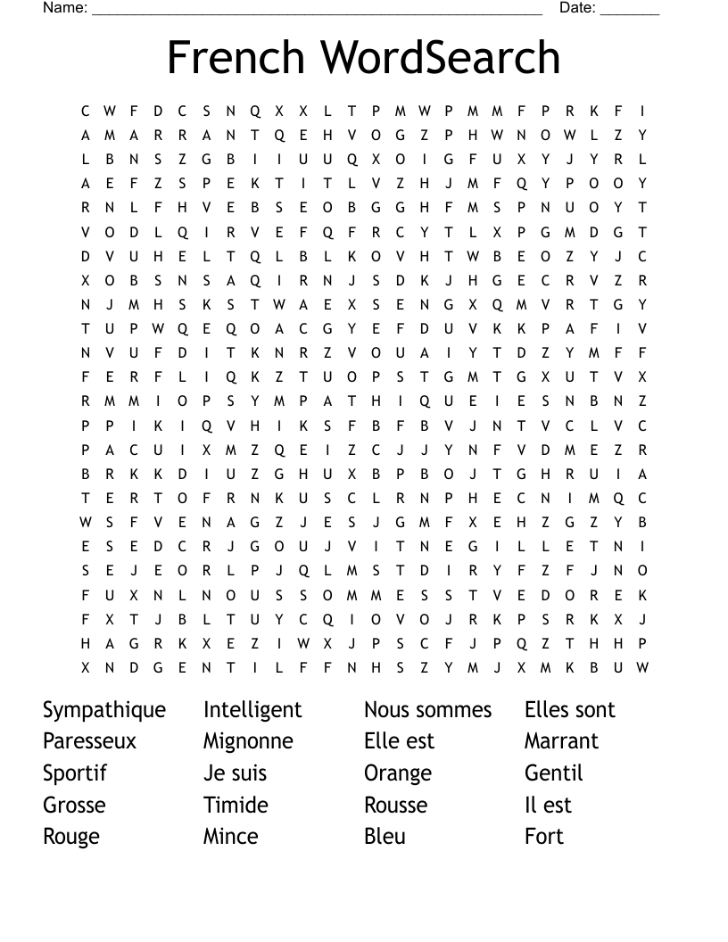 French WordSearch