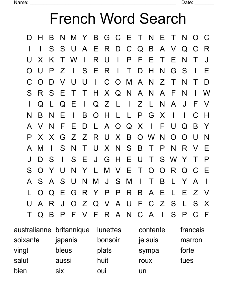 French Word Search