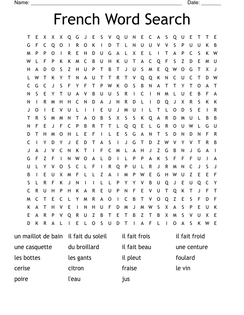 French Word Search