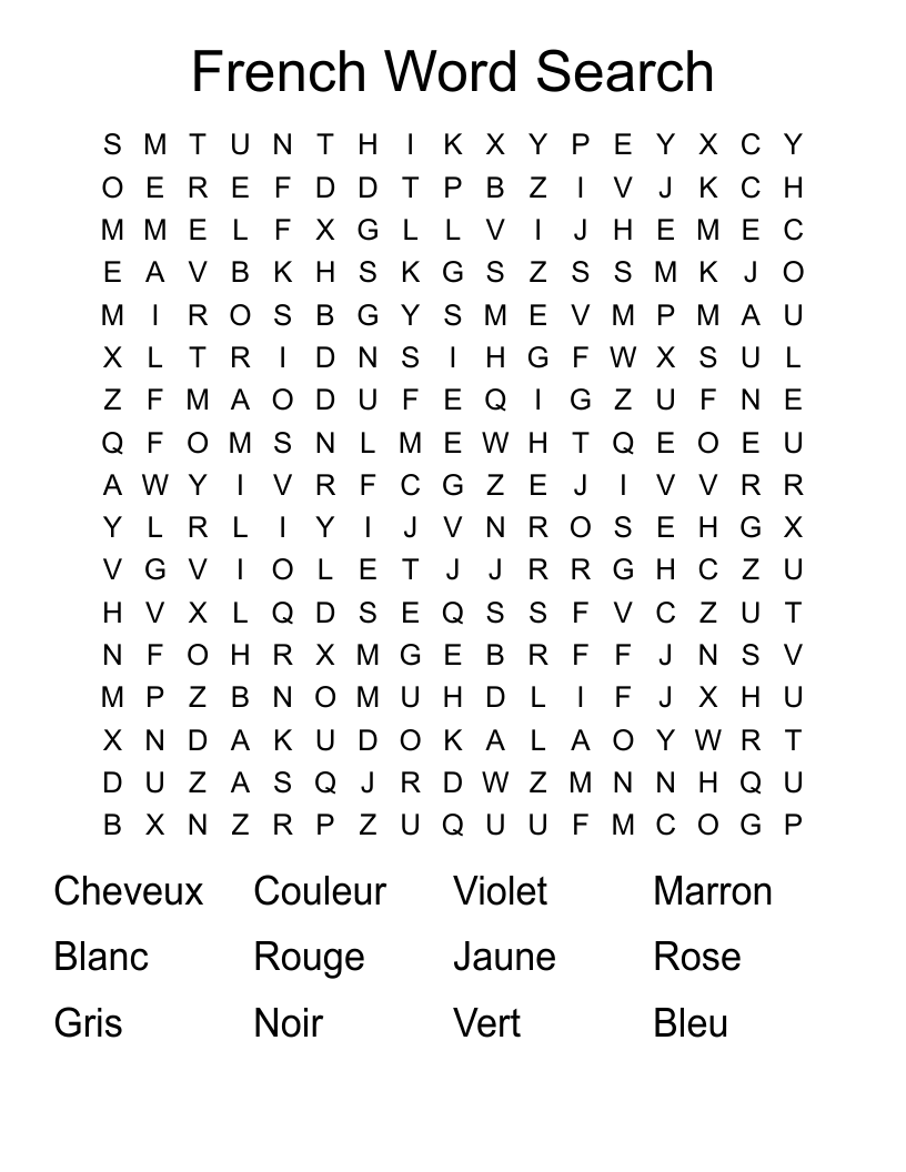 French Word Search
