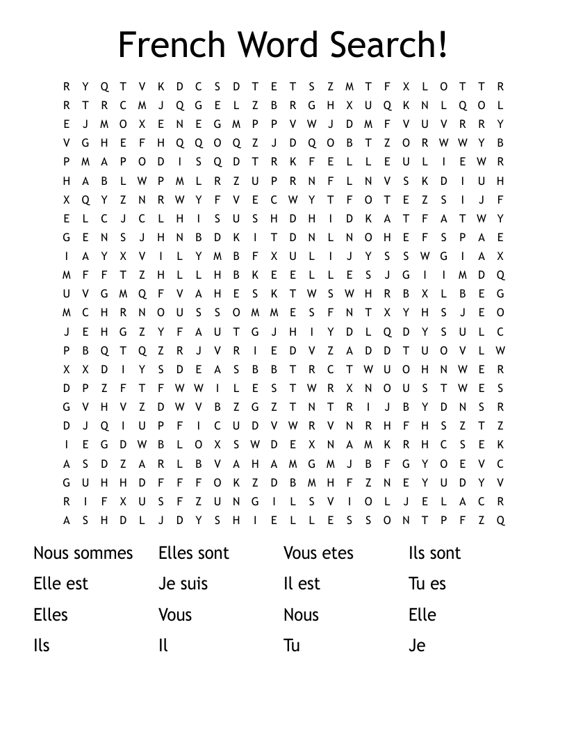 French Word Search!