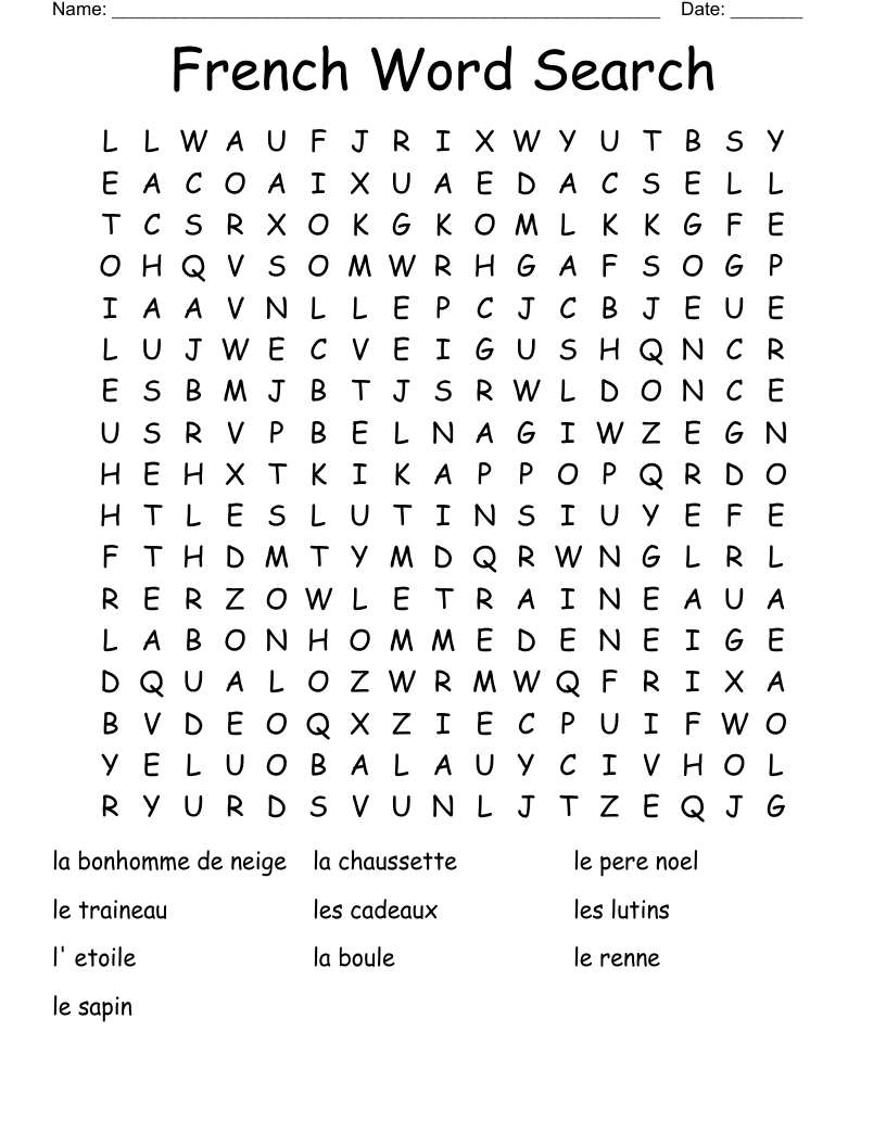 French Word Search