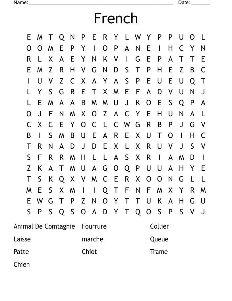 French  Word Search