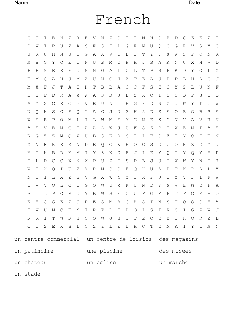 French  Word Search