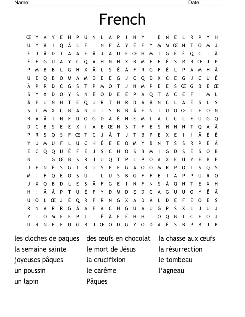 French  Word Search