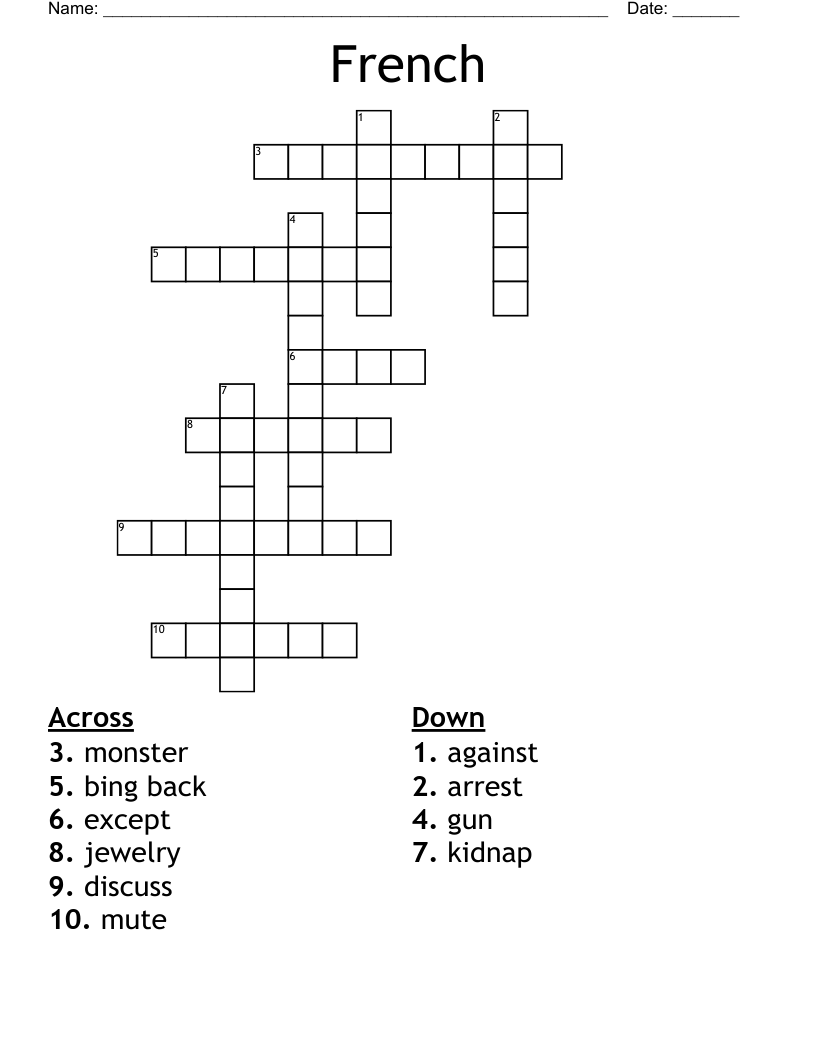 French  Crossword