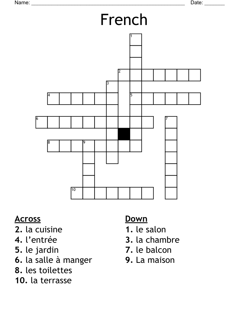French  Crossword