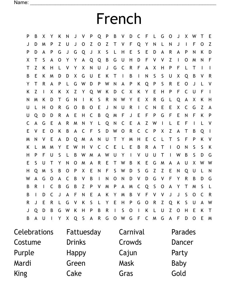 French  Word Search