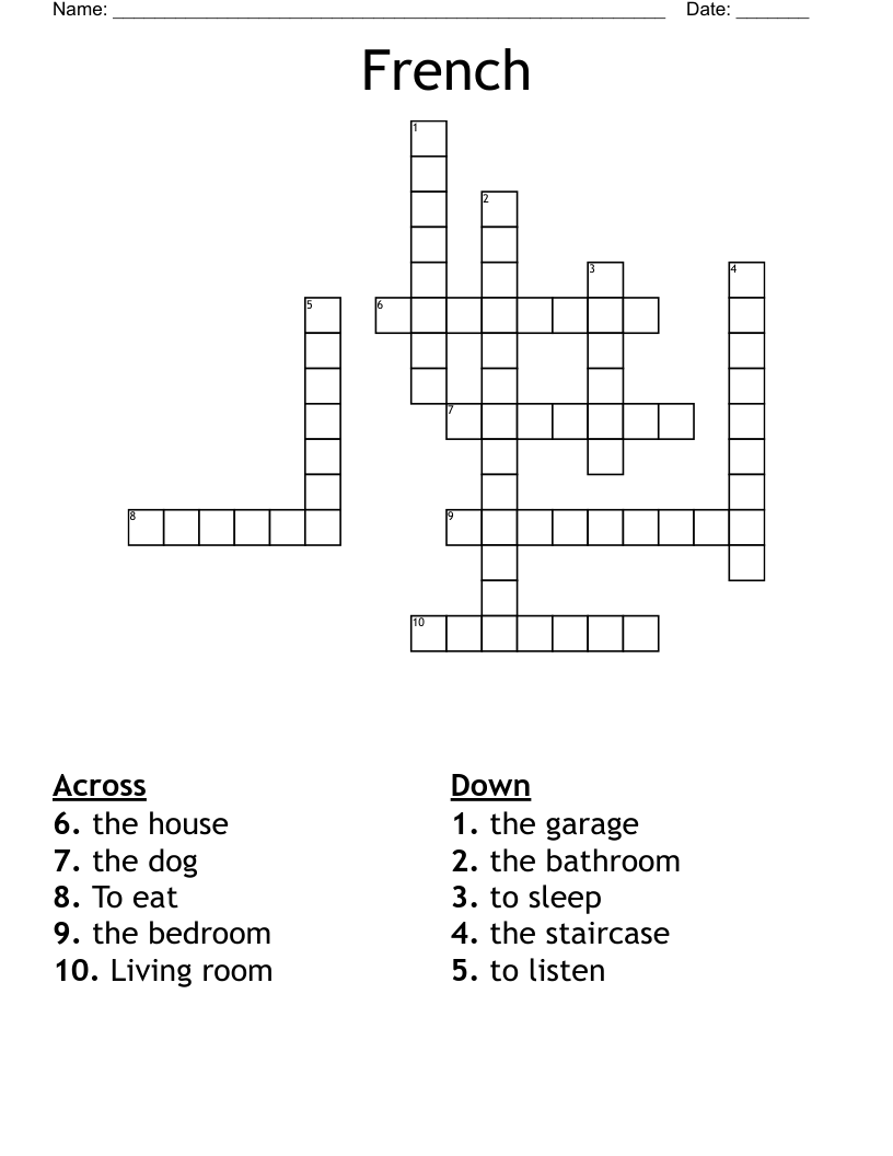 French  Crossword