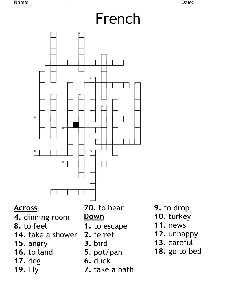 French  Crossword