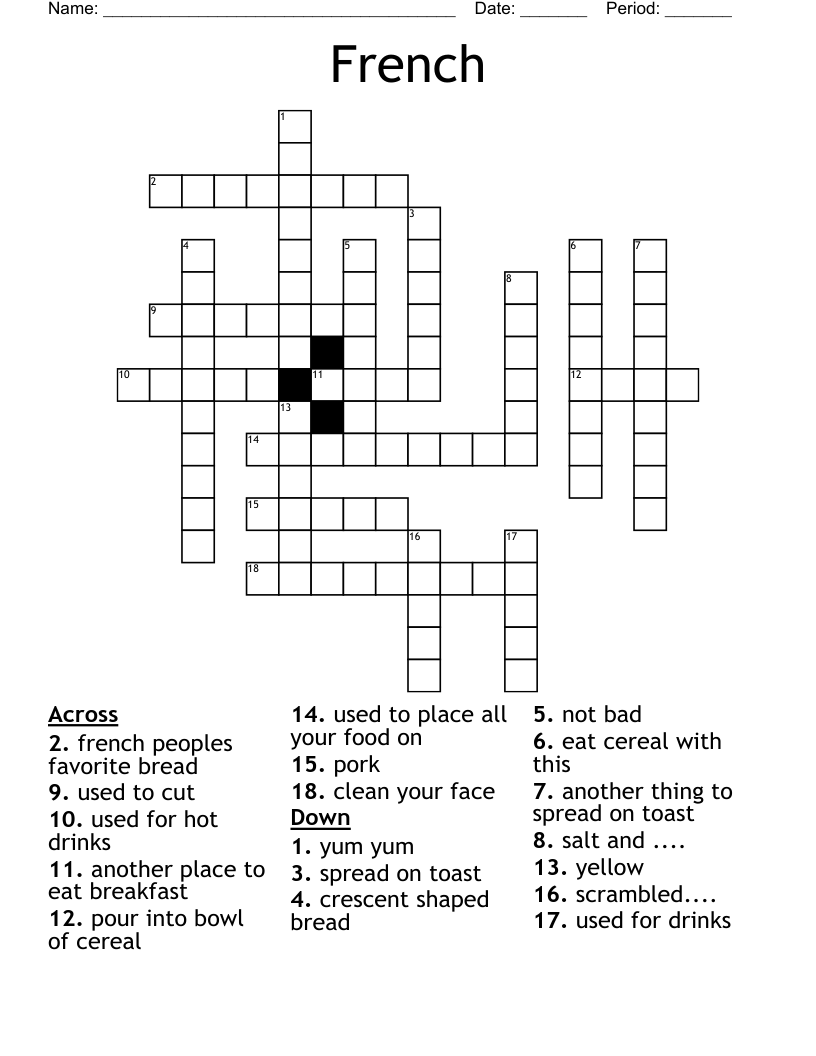 French  Crossword