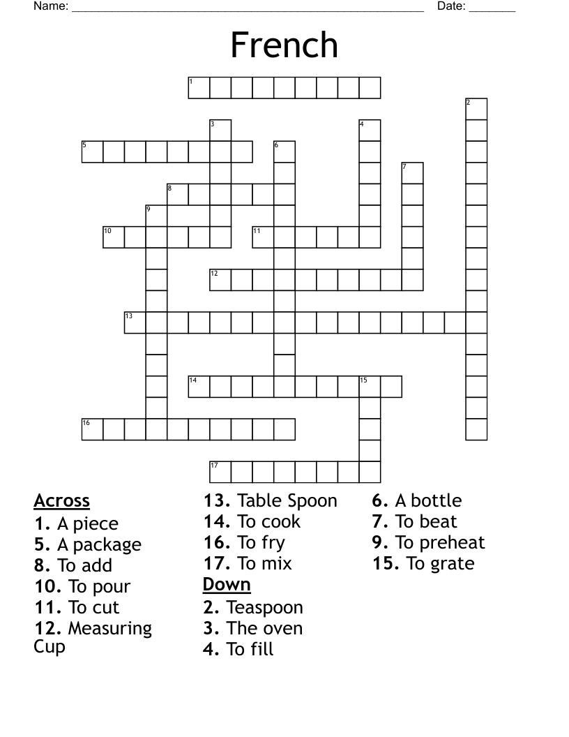 French  Crossword
