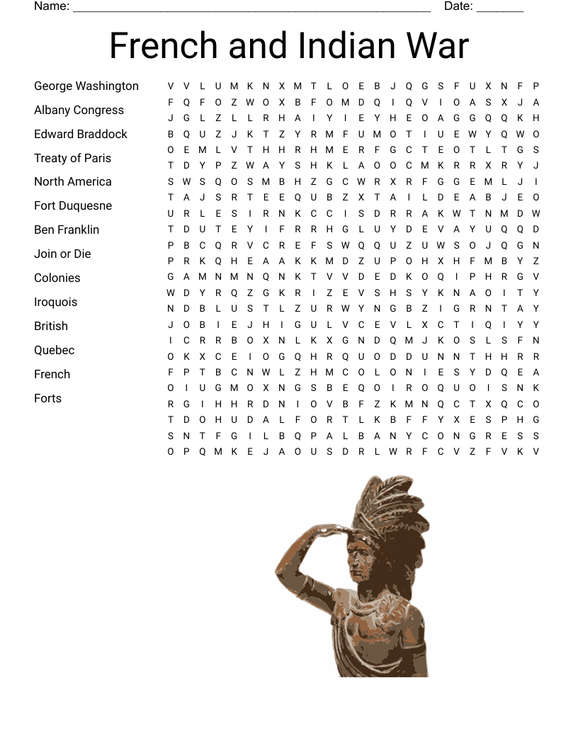 French and Indian War Word Search