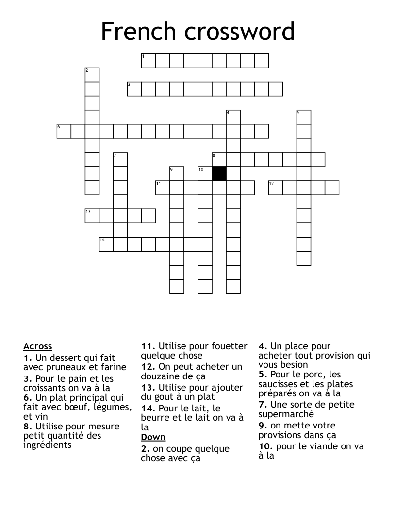 French crossword