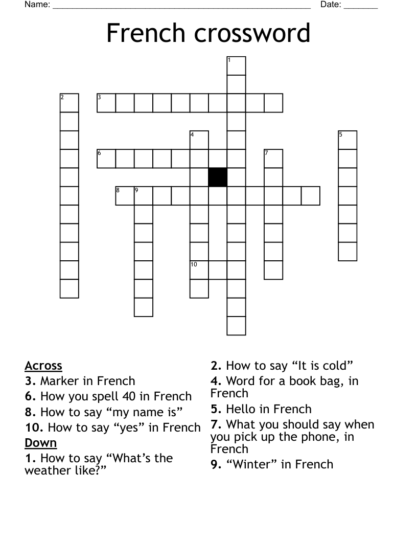 French crossword