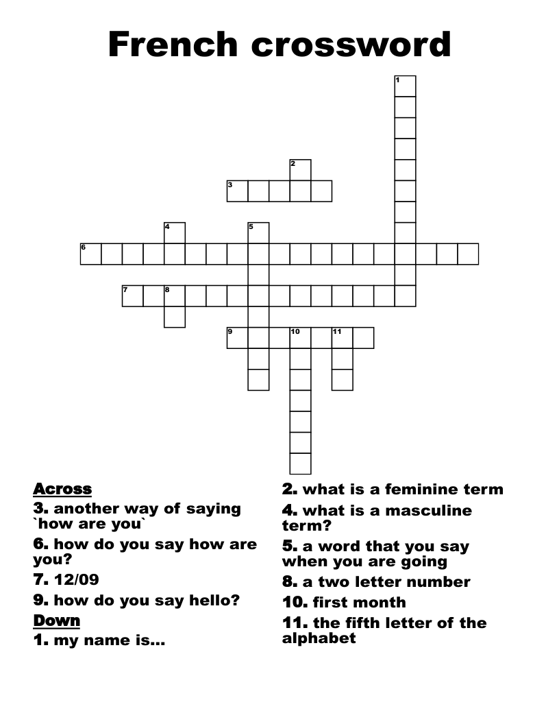 French crossword