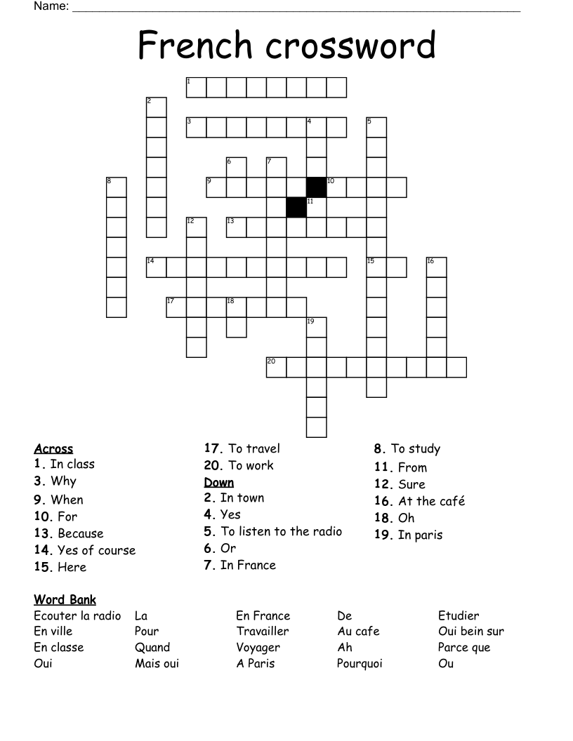 French crossword