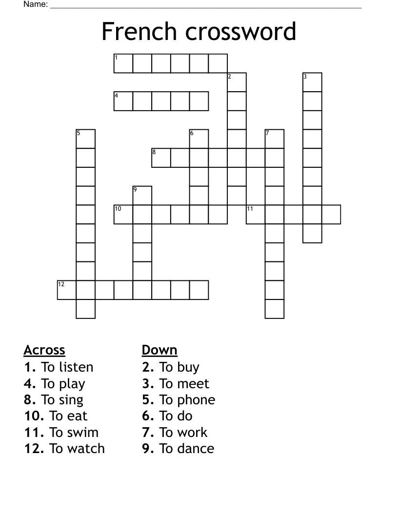 French crossword