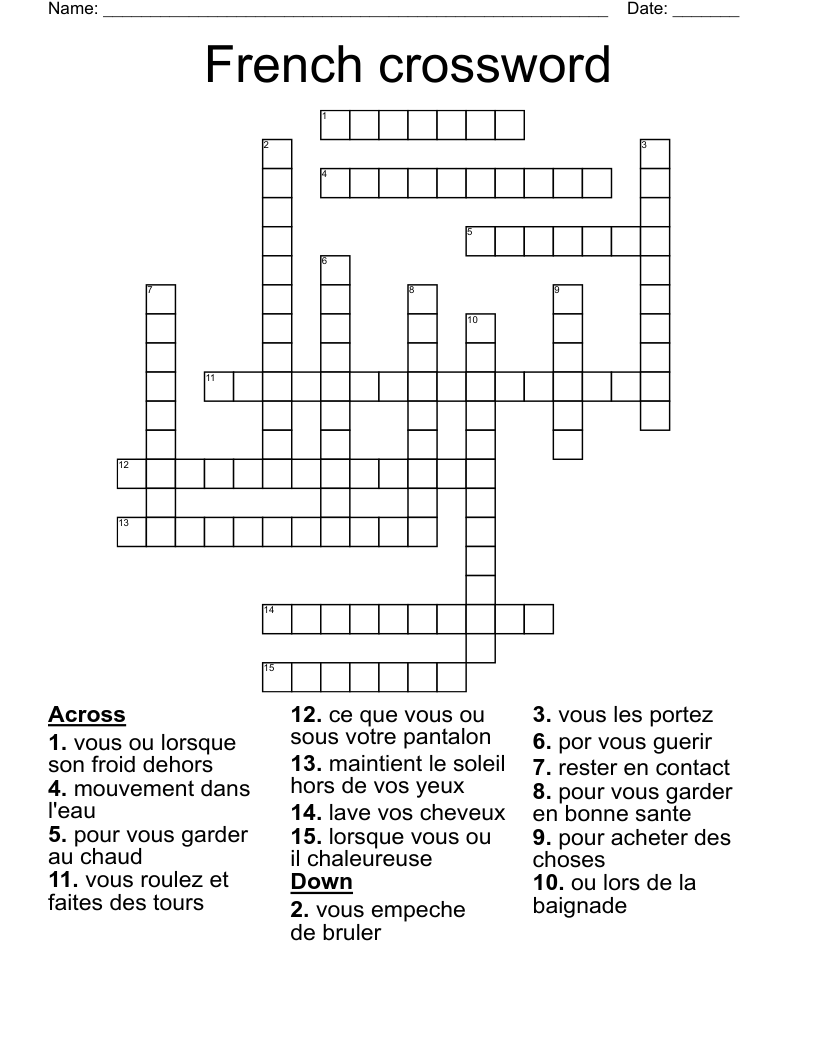 French crossword