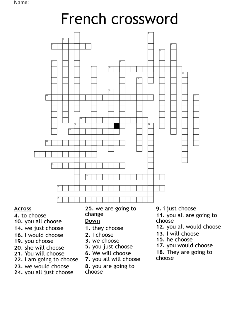 French crossword 