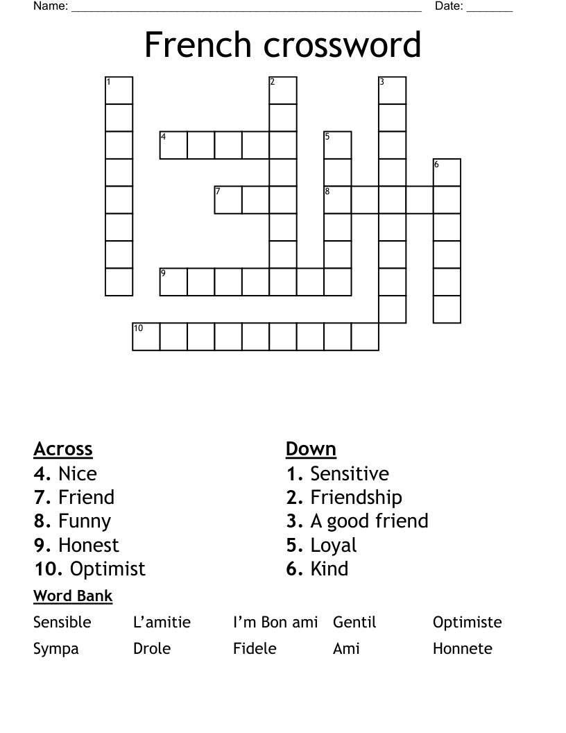 French crossword 