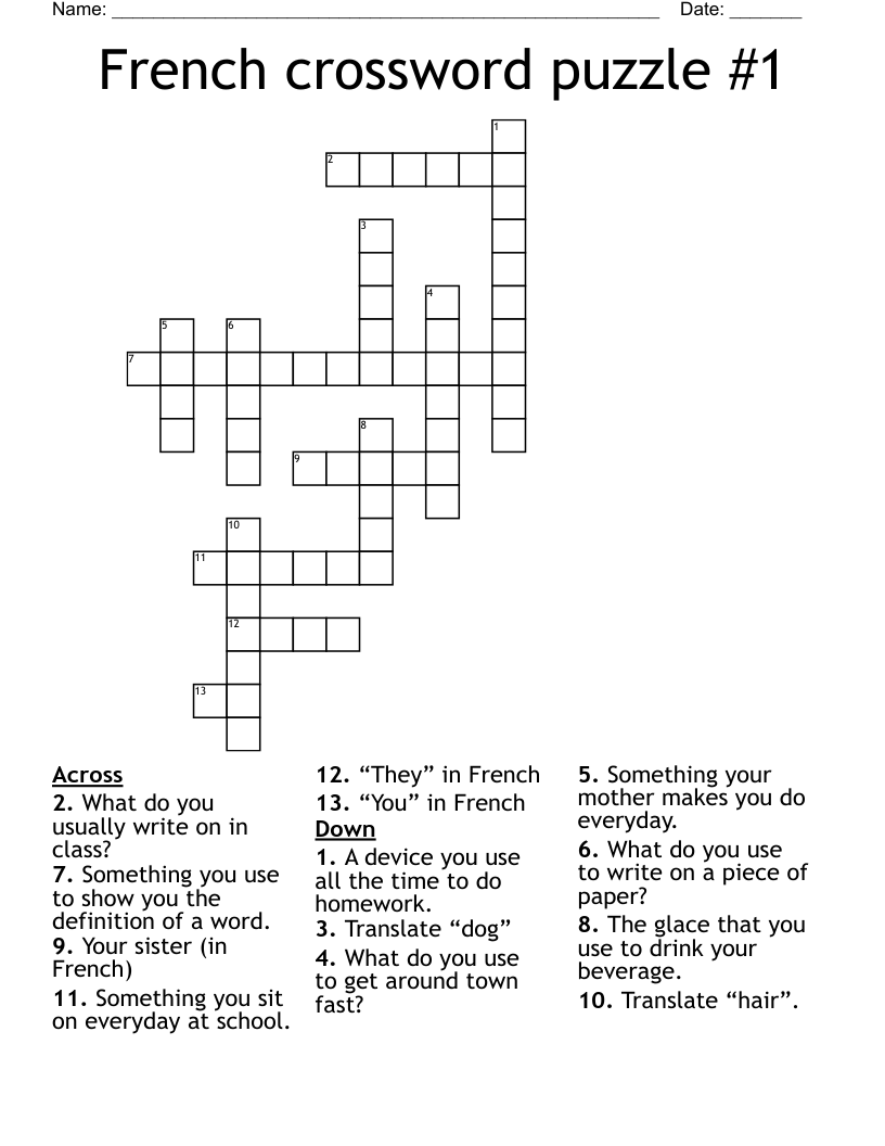 French crossword puzzle #1
