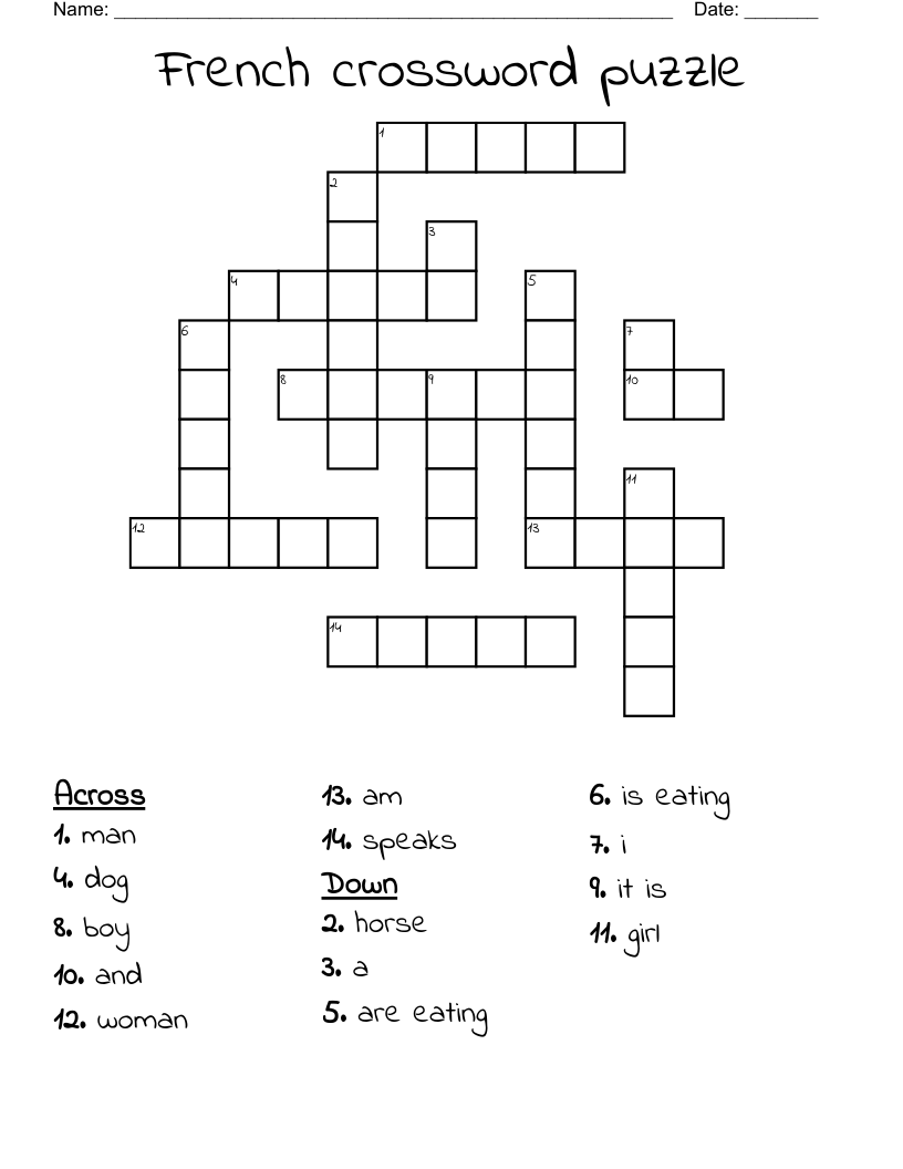 French crossword puzzle 