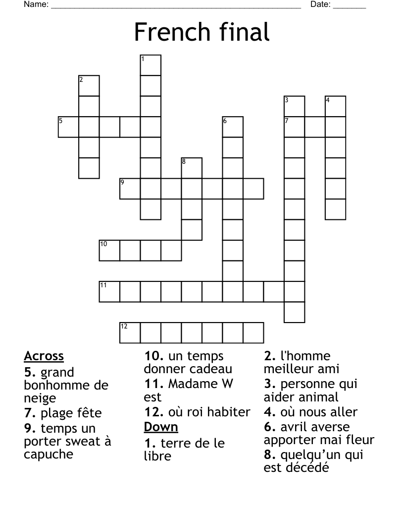 French final Crossword