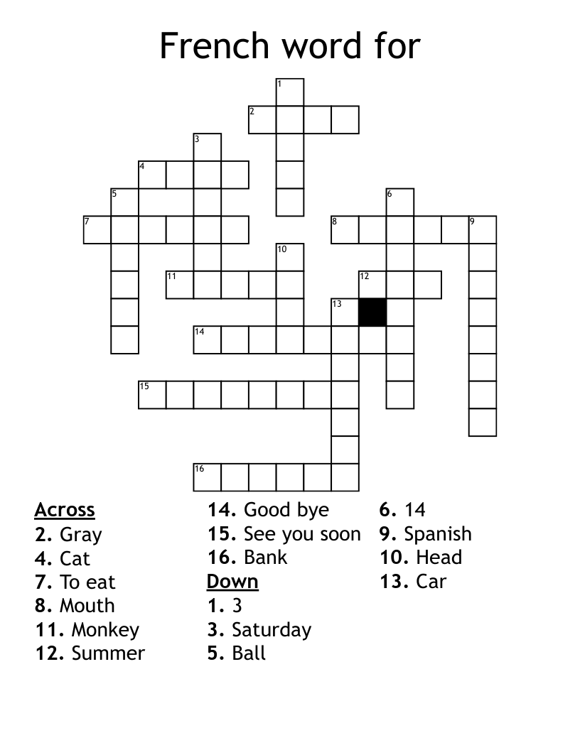 French word for Crossword
