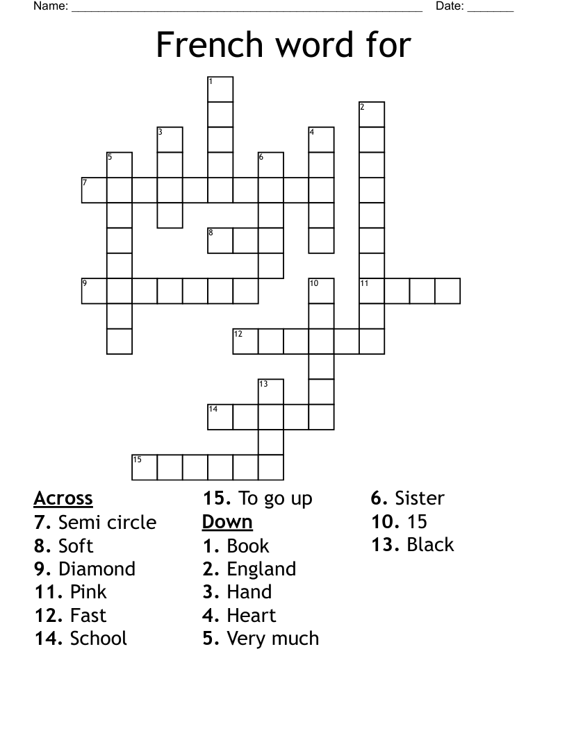 French word for Crossword