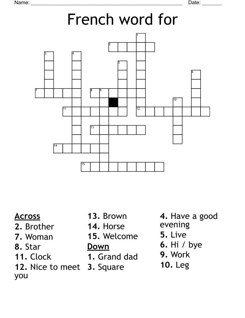 French word for Crossword