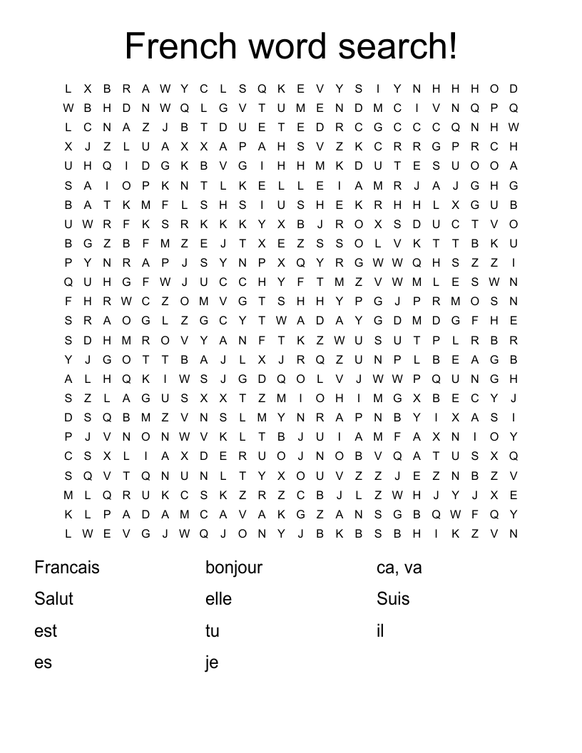 French word search!