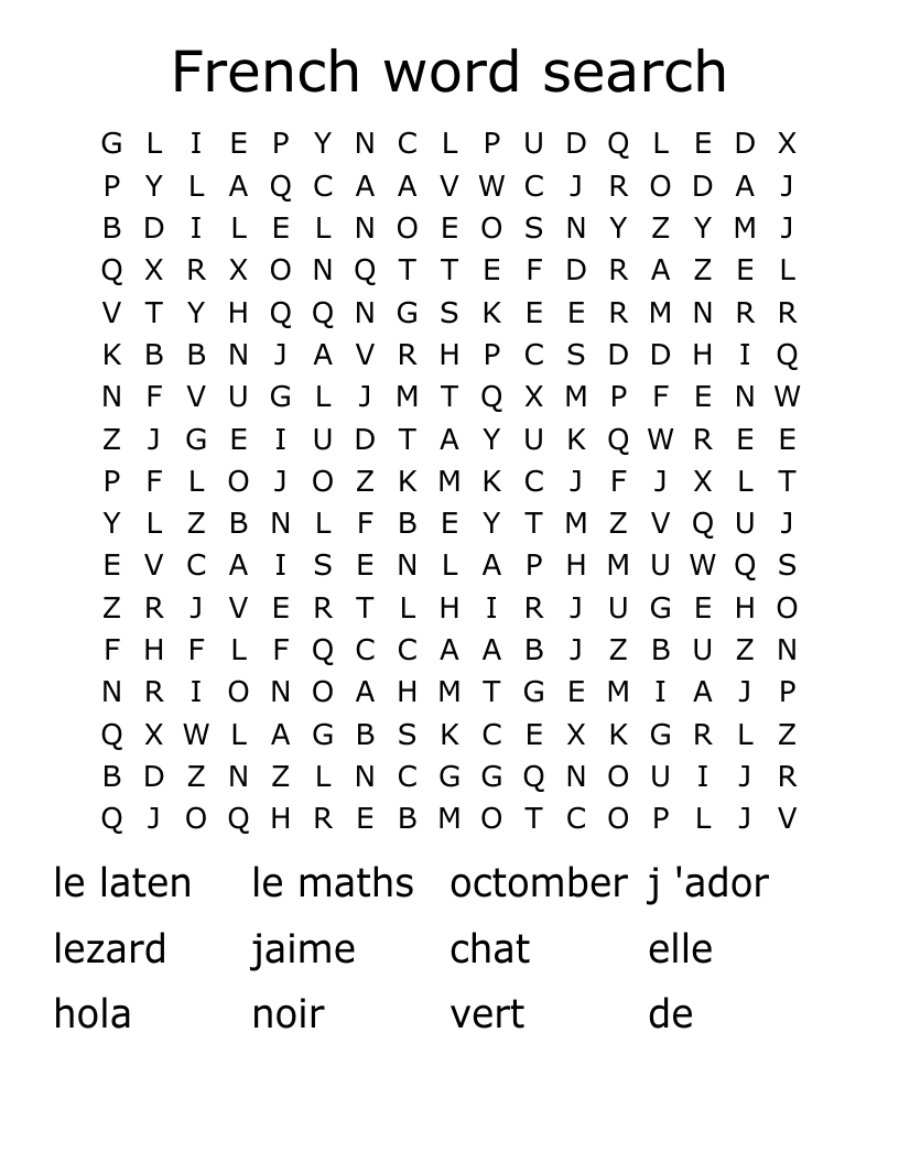 French word search