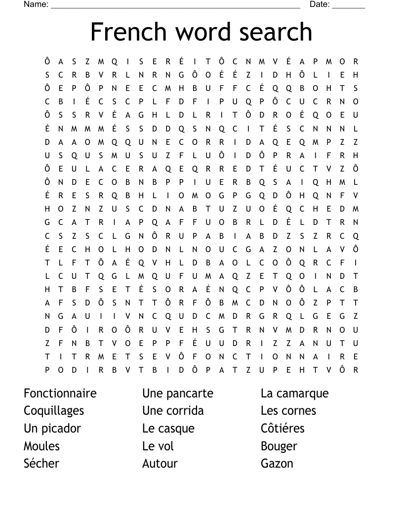 French word search 