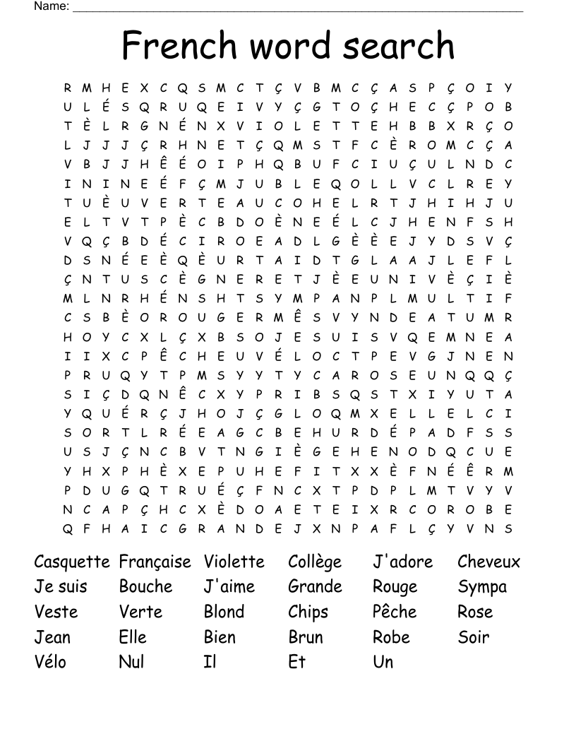 French word search 
