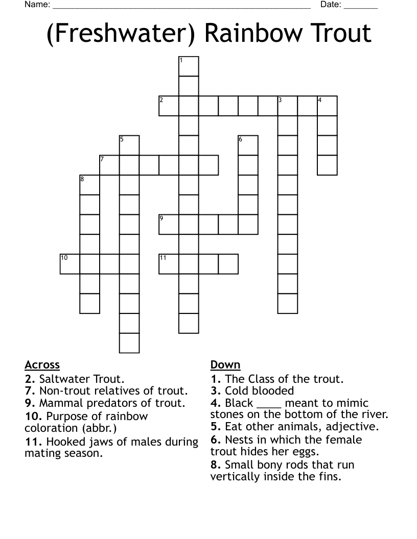 (Freshwater) Rainbow Trout Crossword