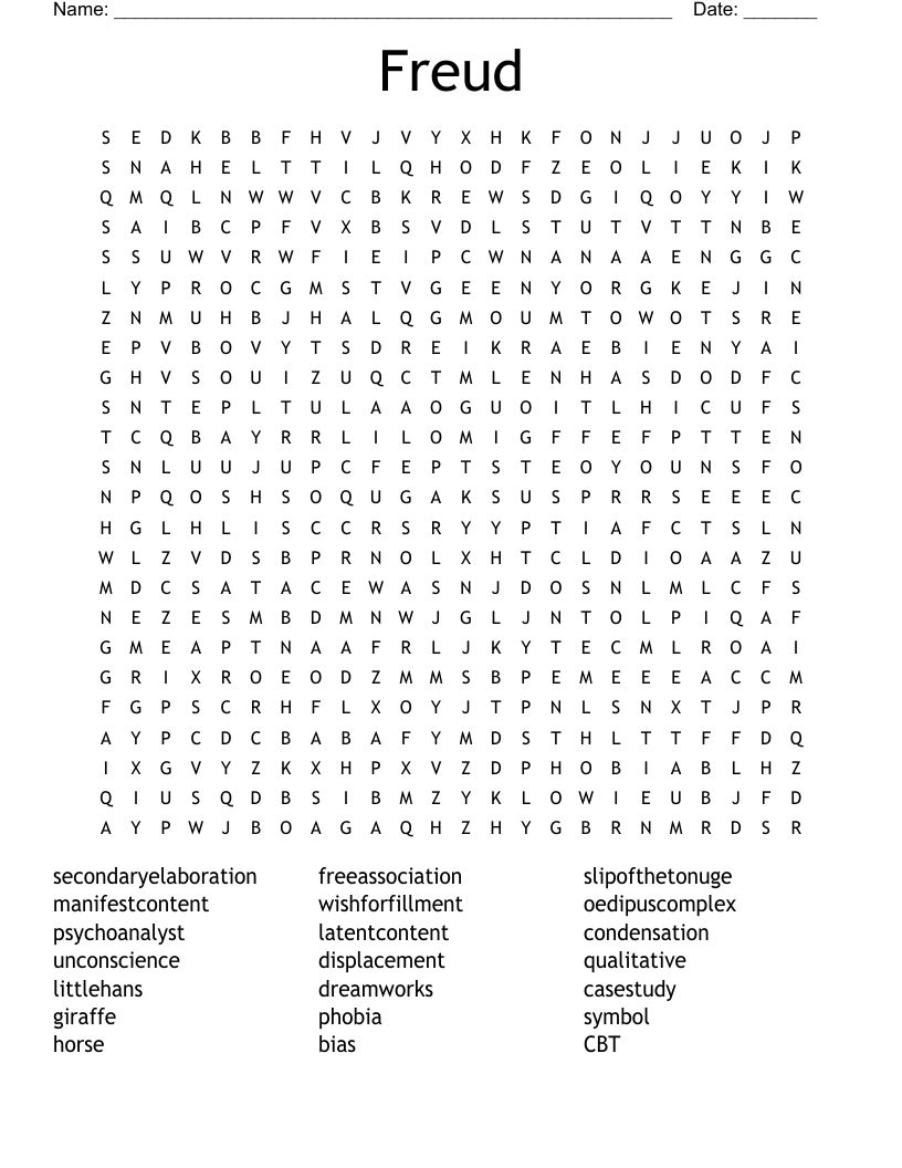 Freud Word Search