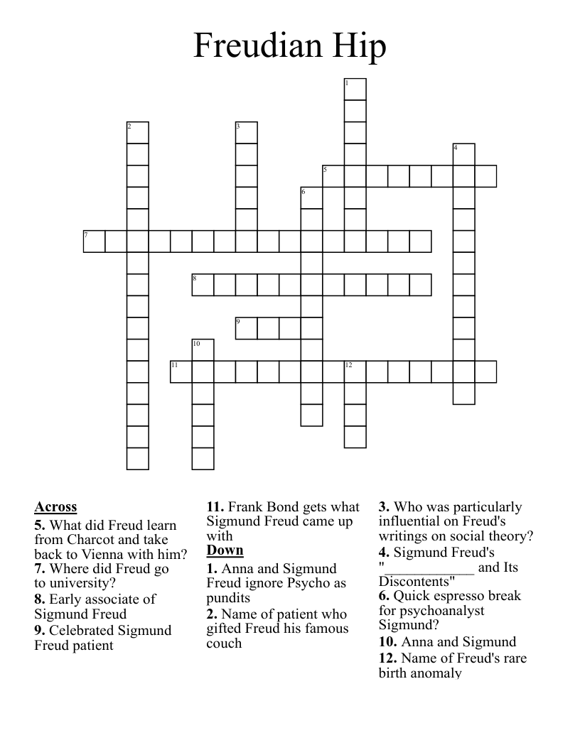 Freudian Hip Crossword
