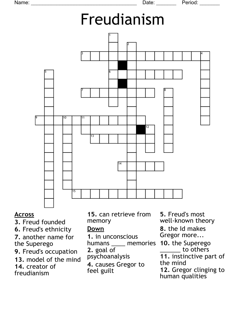 Freudianism Crossword