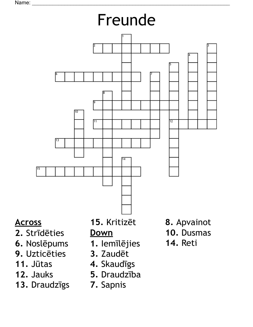 Freunde Crossword