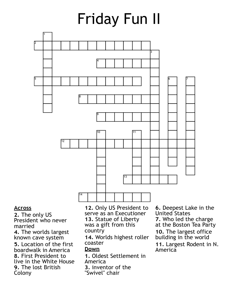 Friday Fun II Crossword