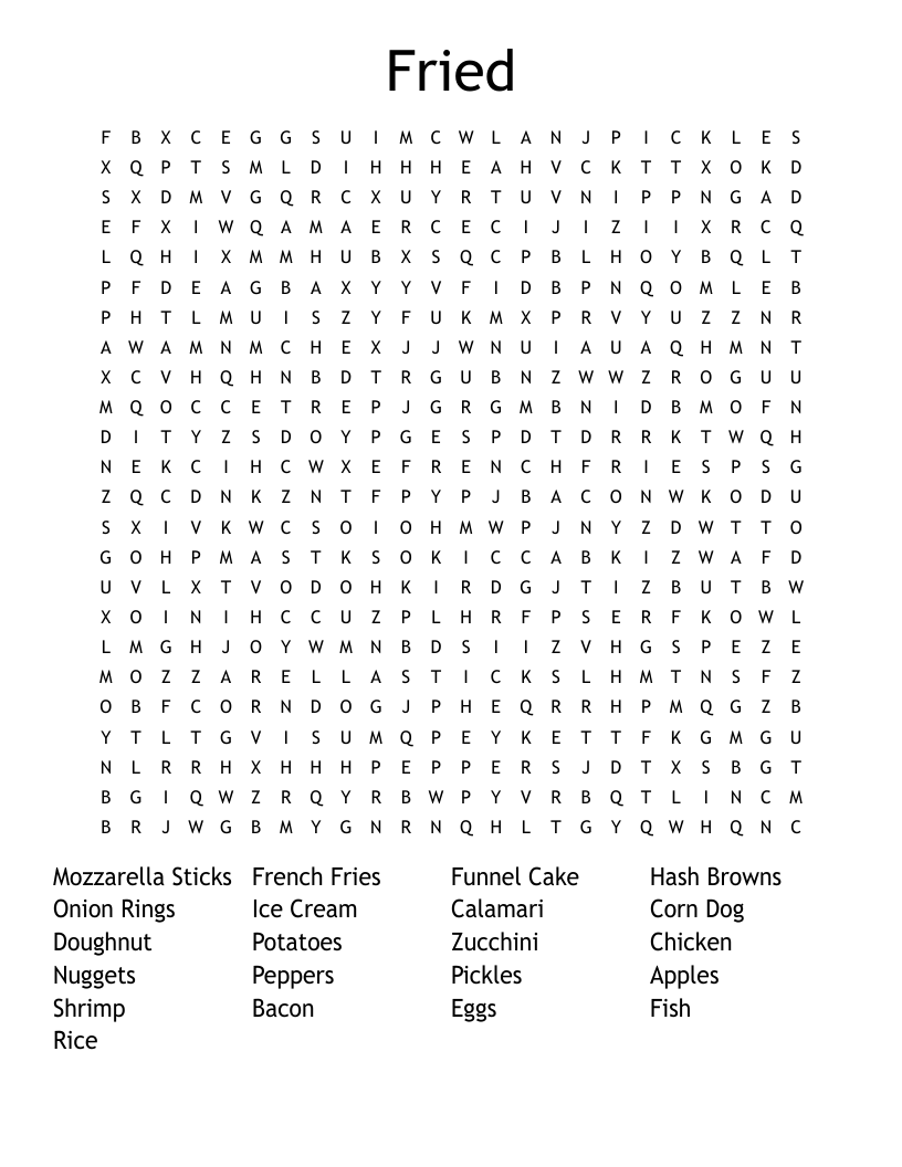 Fried Word Search
